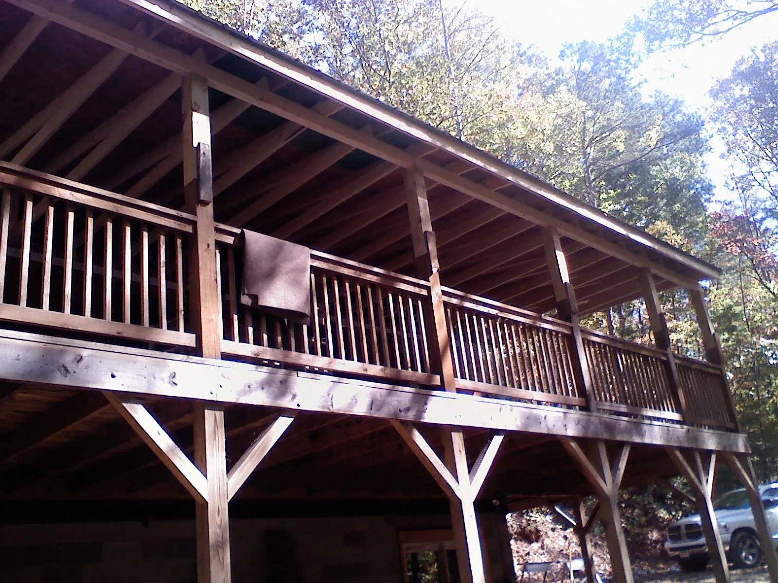 Timber framing under a new elevated porch and deck — Roof Leak Repair in Antimony by Roofing Brothers